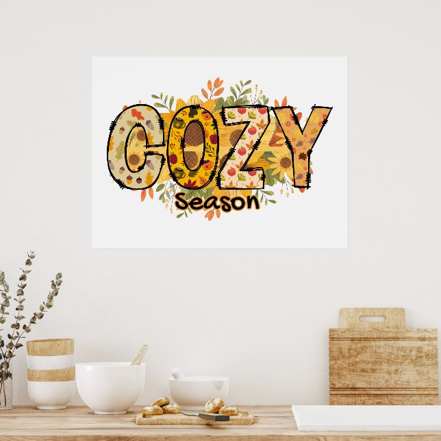 Cosy Season Floral Poster (Kitchen)