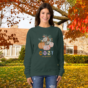 Cosy Season Harvest Blooms Personalise Name Sweatshirt