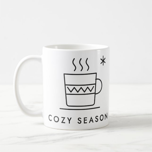Cosy Season Knit Pattern Mug Linework (Left)