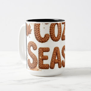 Cosy Season Knitted Pattern Autumn Coffee Mug
