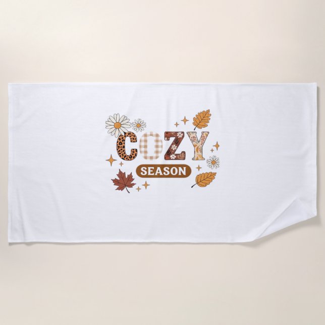 Cosy Season Oversized T-Shirt Beach Towel (Front)