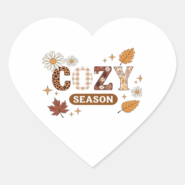 Cosy Season Oversized T-Shirt Heart Sticker (Front)