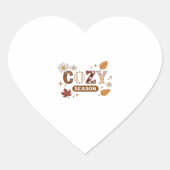 Cosy Season Oversized T-Shirt Heart Sticker (Front)