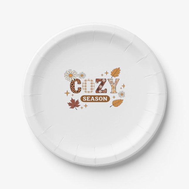 Cosy Season Oversized T-Shirt Paper Plate (Front)