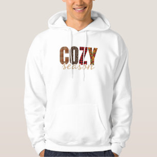 Cosy Season Plaid Leopard Fall Vibes Hoodie