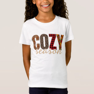 Cosy Season Plaid Leopard Fall Vibes T-Shirt