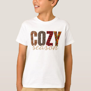 Cosy Season Plaid Leopard Fall Vibes T-Shirt