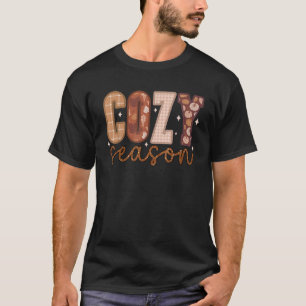 Cosy Season Pumpkin Autumn Fall Y all Leaves Thank T-Shirt