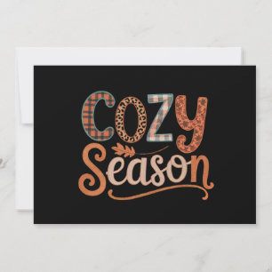 Cosy Season Retro Fall Get Cosy Thanksgiving Holiday Card
