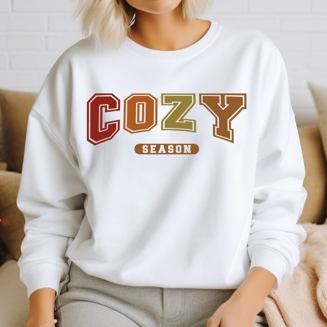 Cosy Season Trendy Fall Varsity Sweatshirt (Creator Uploaded)