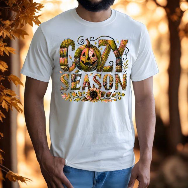 Cosy Seazon Patchwork Pumpkin T-Shirt (Creator Uploaded)