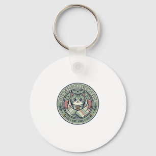 Cosy Self Care Cat Cat Graphic Tee Art - Cosy Self Key Ring