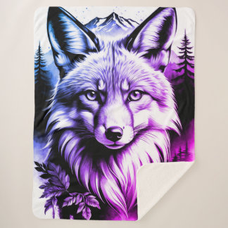 Cosy Sherpa Blanket with Vibrant Fox Design – Soft