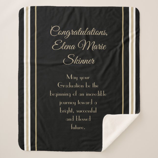 Cosy Sherpa Gift! Unique Graduation blanket (Front)