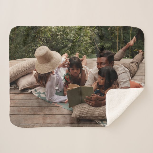 Cosy sherpa personalised photo blanket - keepsake (Front (Horizontal))