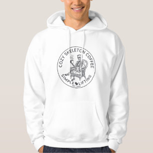 Cosy Skeleton Drinking Coffee Funny Spooky Coffe Hoodie