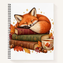 Cosy Sleeping Fox Books Autumn Notebook
