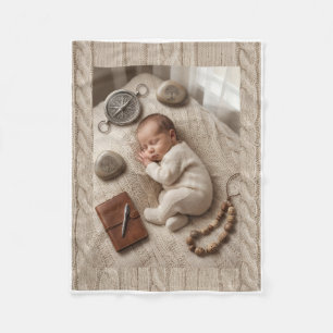 Cosy Sleeping Kitten In Basket Fleece Blanket
