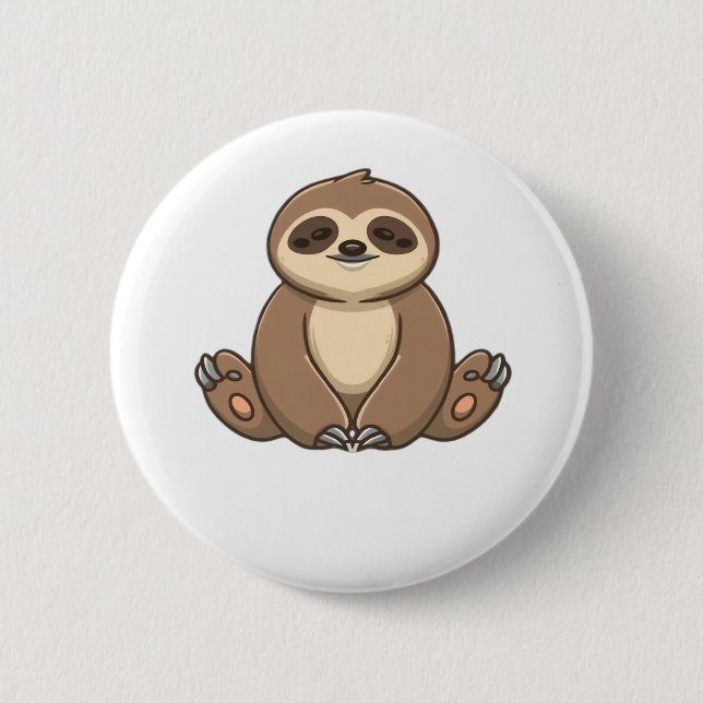 Cosy Sloth Classic T-Shirt 6 Cm Round Badge (Front)
