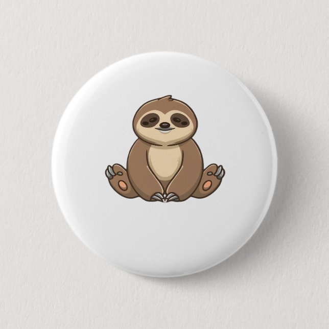 Cosy Sloth Classic T-Shirt 6 Cm Round Badge (Front)