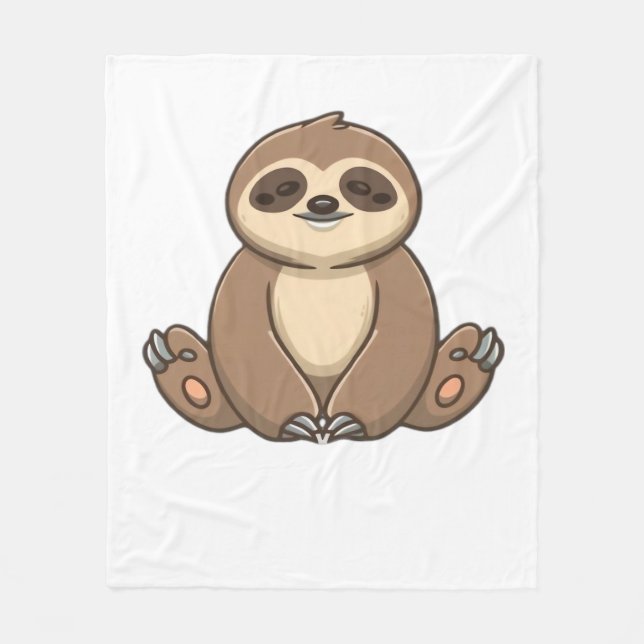 Cosy Sloth Classic T-Shirt Fleece Blanket (Front)