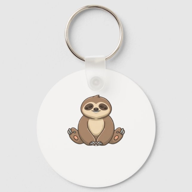 Cosy Sloth Classic T-Shirt Key Ring (Front)