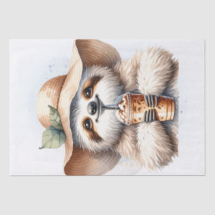Cosy Sloth Seasonal Latte Coffee Tissue Paper