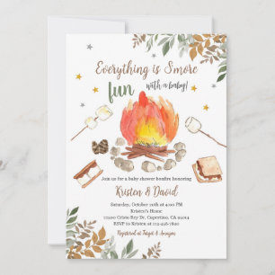 Cosy S'mores Fall Baby Shower Invitation