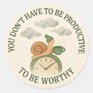 Cosy Snail Sticker   Slow Living Quote