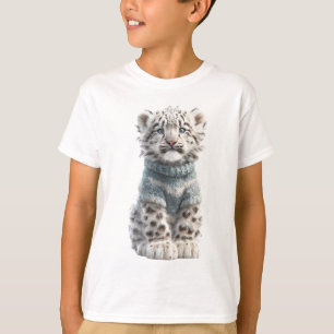 Cosy Snow Leopard Cub Kids T-Shirt