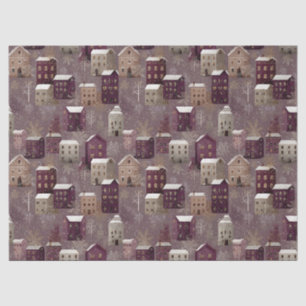 Cosy Snowy Winter Village Pattern (1) Tissue Paper