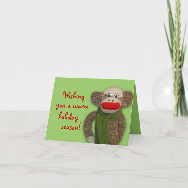 Cosy Sock Monkey Card (Front)