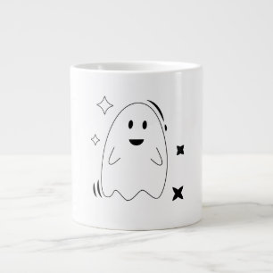 Cosy Spooky Celestial Ghost Star Line Art Mug