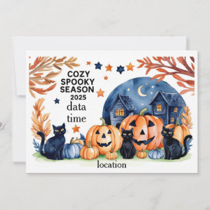 Cosy Spooky Season 2025 Watercolor Invite