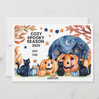 Cosy Spooky Season 2025 Watercolor Invite