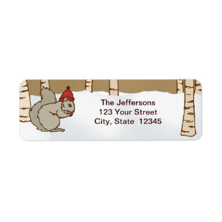 Cosy Squirrel Return Address Label