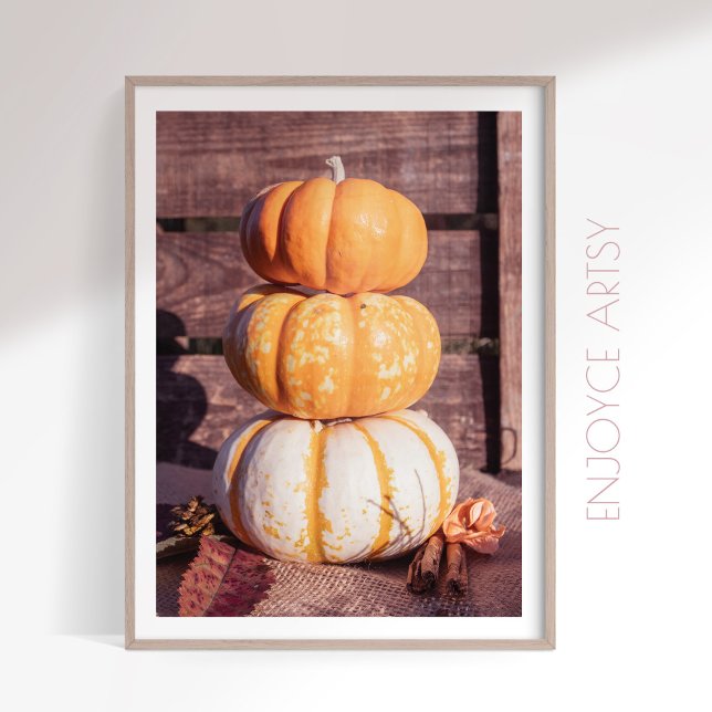 Cosy stack of orange pumpkins photo fall wall art (Creator Uploaded)