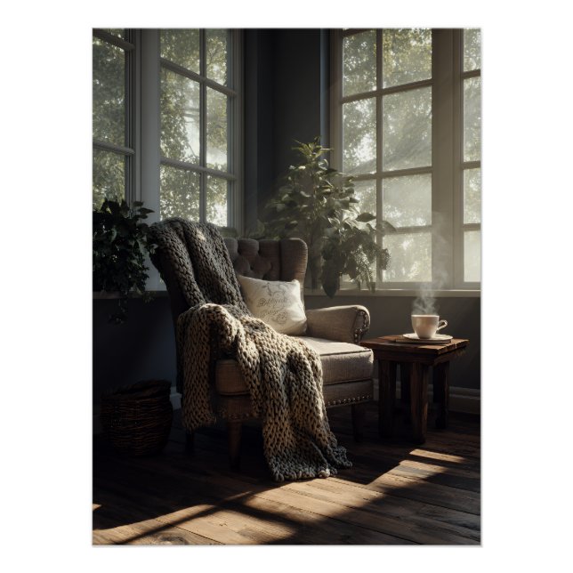 Cosy Sunlit Armchair Nook Poster (Front)