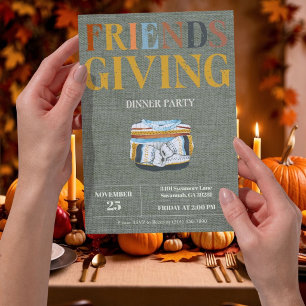 Cosy Sweater Friendsgiving Party Invitation
