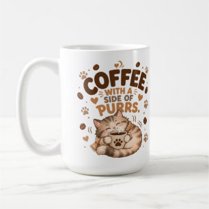 Cosy Tabby Cat Sipping Coffee Purrs Mug Gift