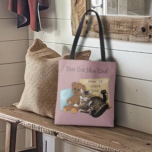 Cosy Tabby Pink Mother's Day Tote Bag