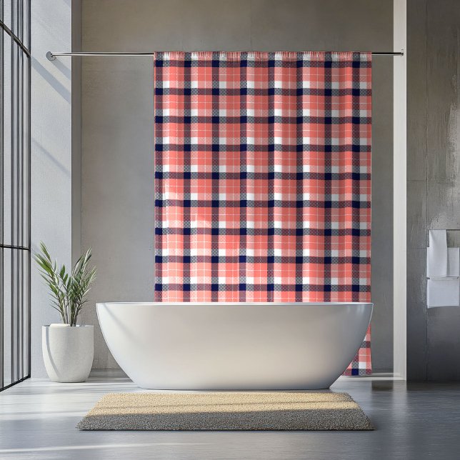 Cosy Tartan Curtain Coral Navy Gift for Retirement (Cozy Tartan Curtain Coral Navy Gift for Retirement)