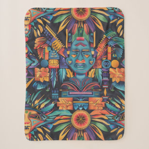 Cosy Teal "Epochal Symmetry" Soft Sherpa Blanket