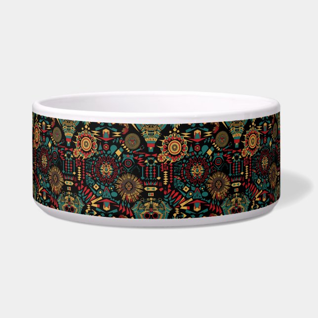Cosy Teal "Heritage-Inspired Patterns" Pet Dining  (Front)