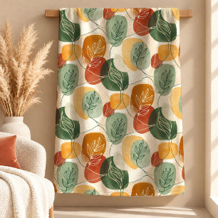 Cosy Terracotta Dusty Green Boho Blanket Design