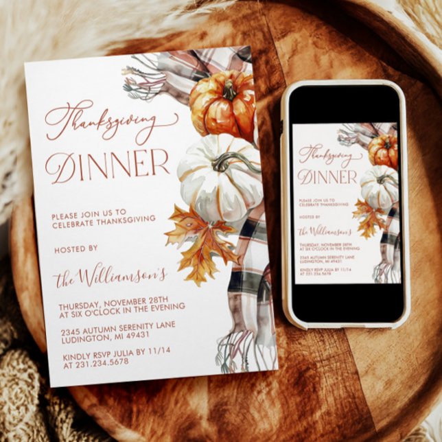 Cosy Thanksgiving Dinner Invitation (Cozy Thanksgiving Dinner Invitation)