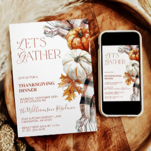 Cosy Thanksgiving Invitation - Let's Gather