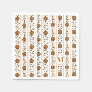 Cosy Thanksgiving Pumpkin Floral Napkin