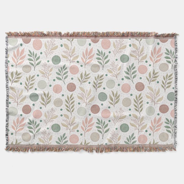 Cosy Throw Blanket with Classic Polka Dot Pattern (Front)