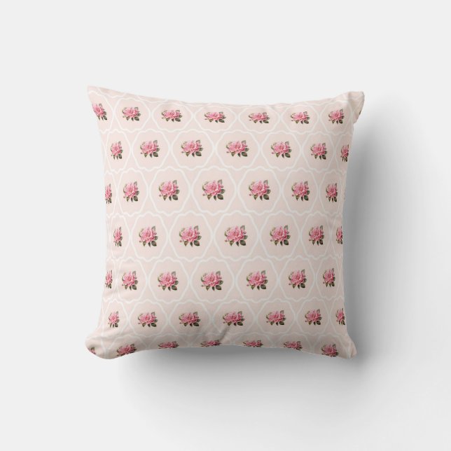 Cosy Throw Pillow light pink and rose (Front)